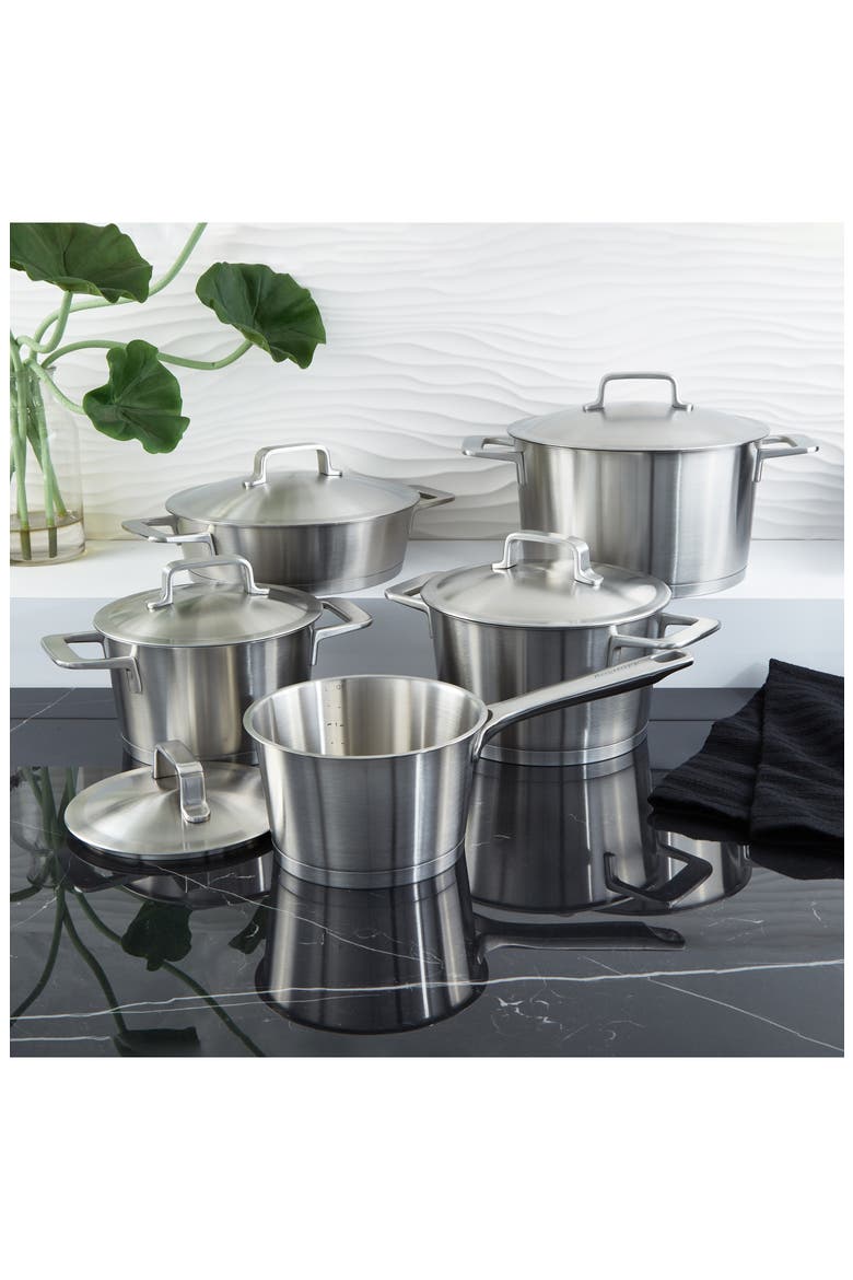 Dina Meta 10-Piece Cookware Set, Alternate, color, SILVER
