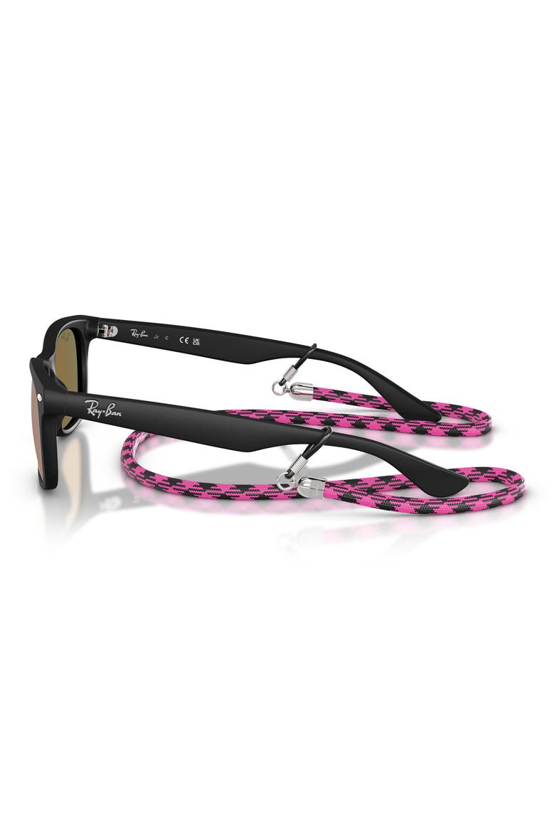 Kids' Junior Wayfarer 50mm Gradient Square Sunglasses, Alternate, color, RUBBER BLACK/ ROSE