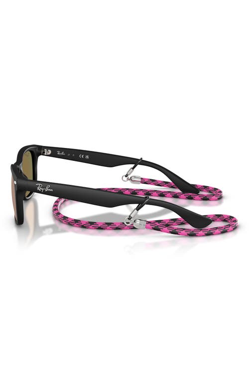 Ray Ban Ray-ban Kids' Junior Wayfarer 50mm Gradient Square Sunglasses In Rubber Black/rose