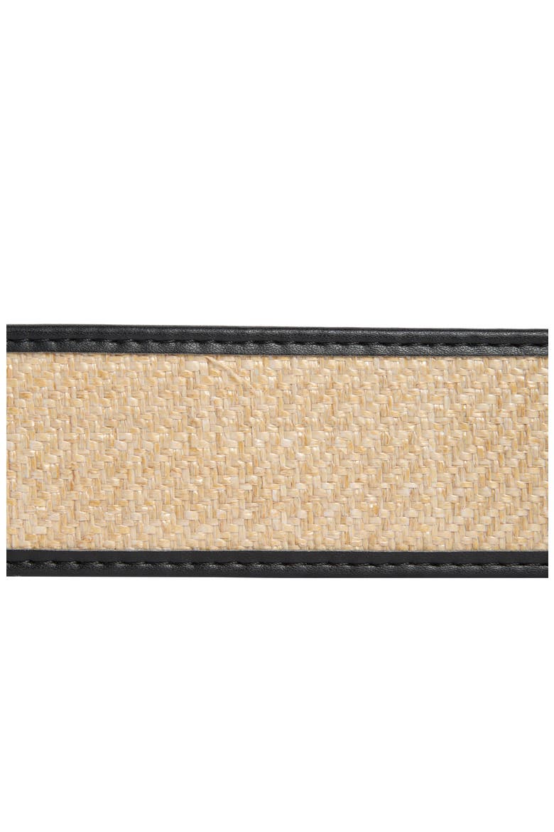 Woven Straw Belt, Alternate, color, NATURAL/ BLACK/ POLISHED GOLD