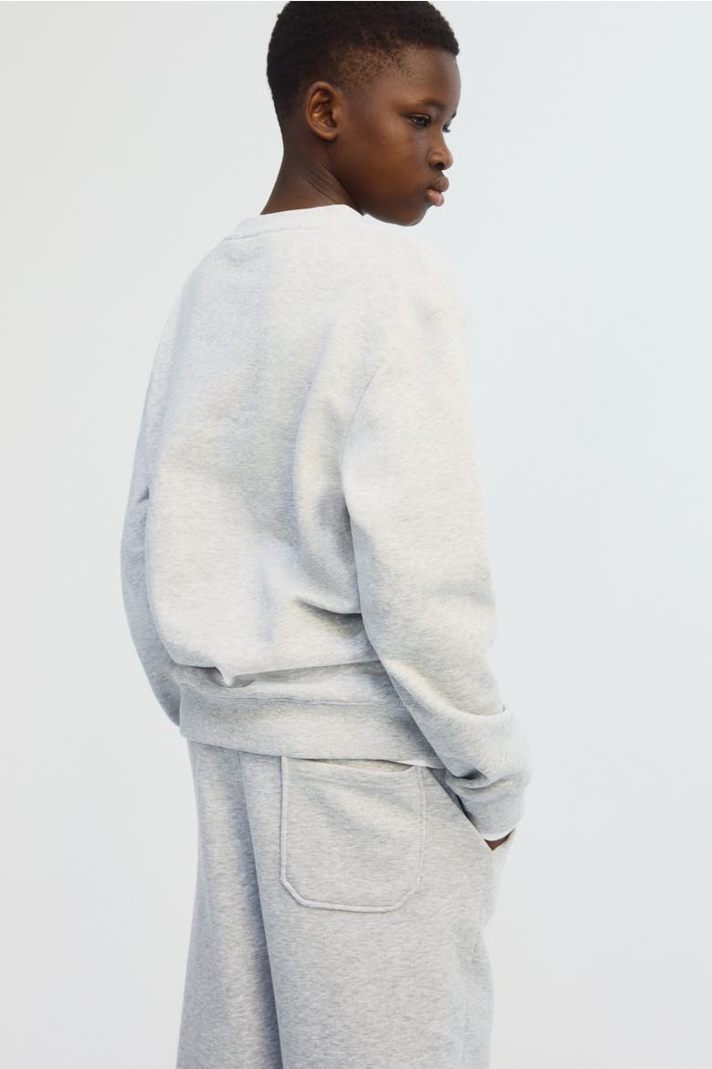 Wide-leg Brushed-inside Joggers, Alternate, color, Light gray melange