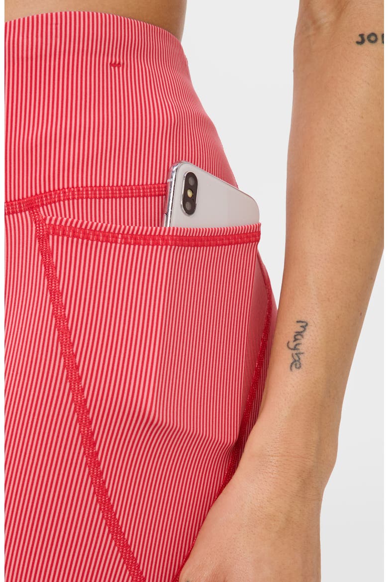 Power 6" Bike Shorts, Alternate, color, RED MICRO STRIPE PRINT