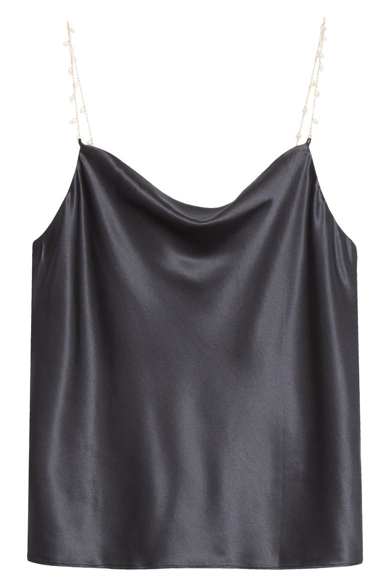 Busy Silk Camisole, Alternate, color, BLACK