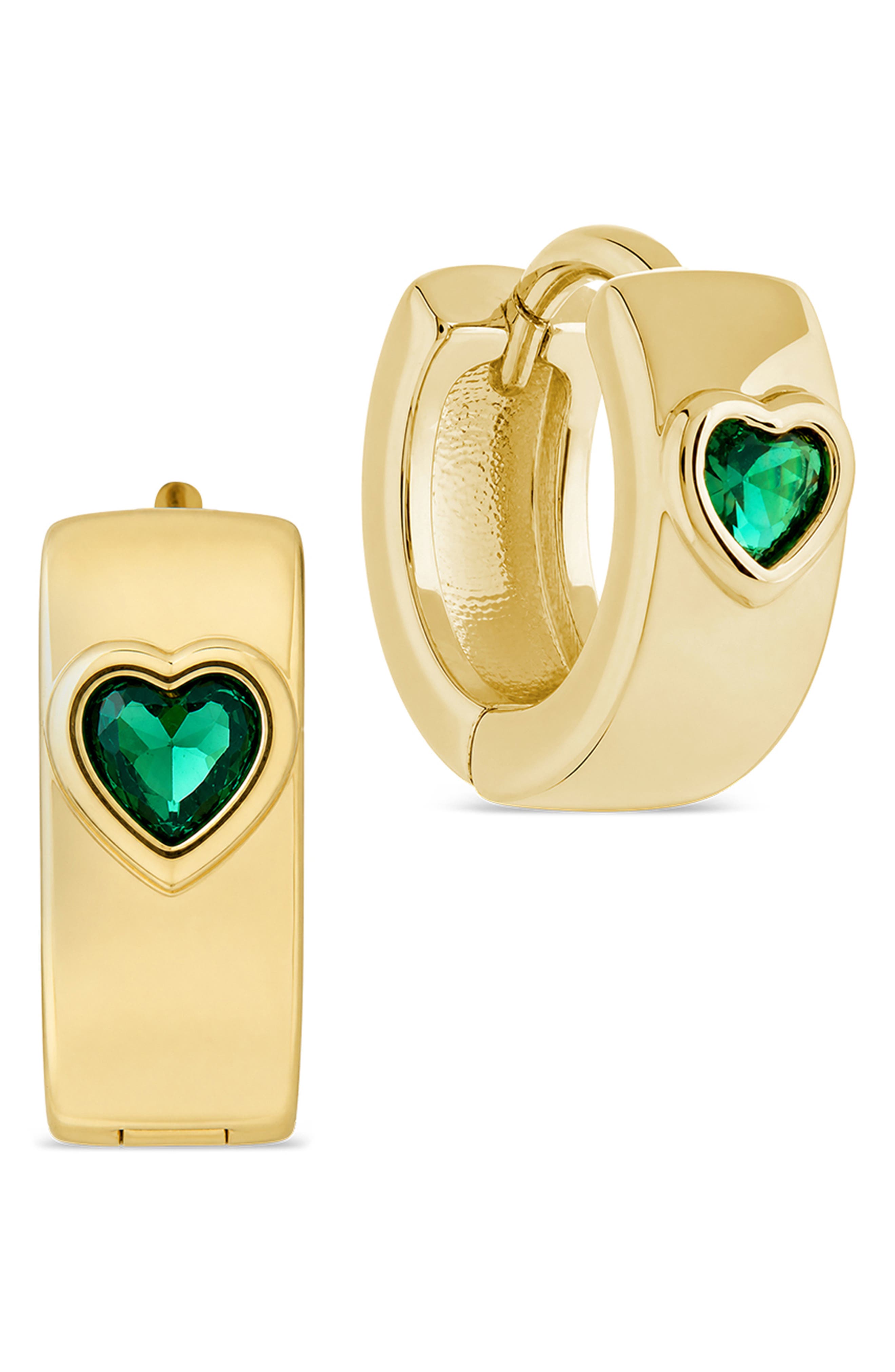Signet Huggie Hoop Earrings