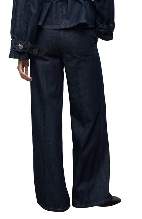Mango Wide Leg Trouser Jeans In Blue