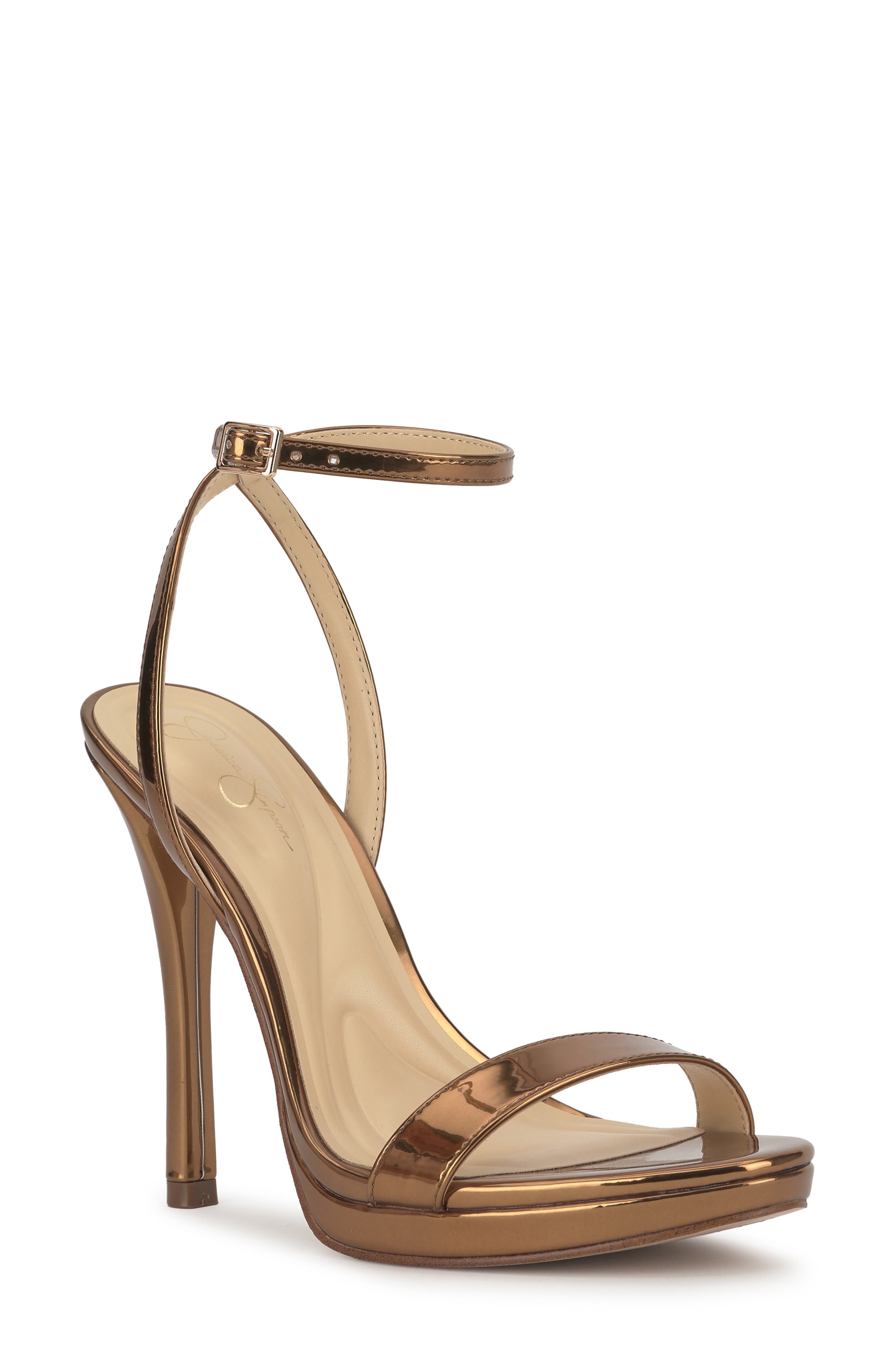 Jessica Simpson Divra Ankle Strap Stiletto Sandal, Main, color, Bronze