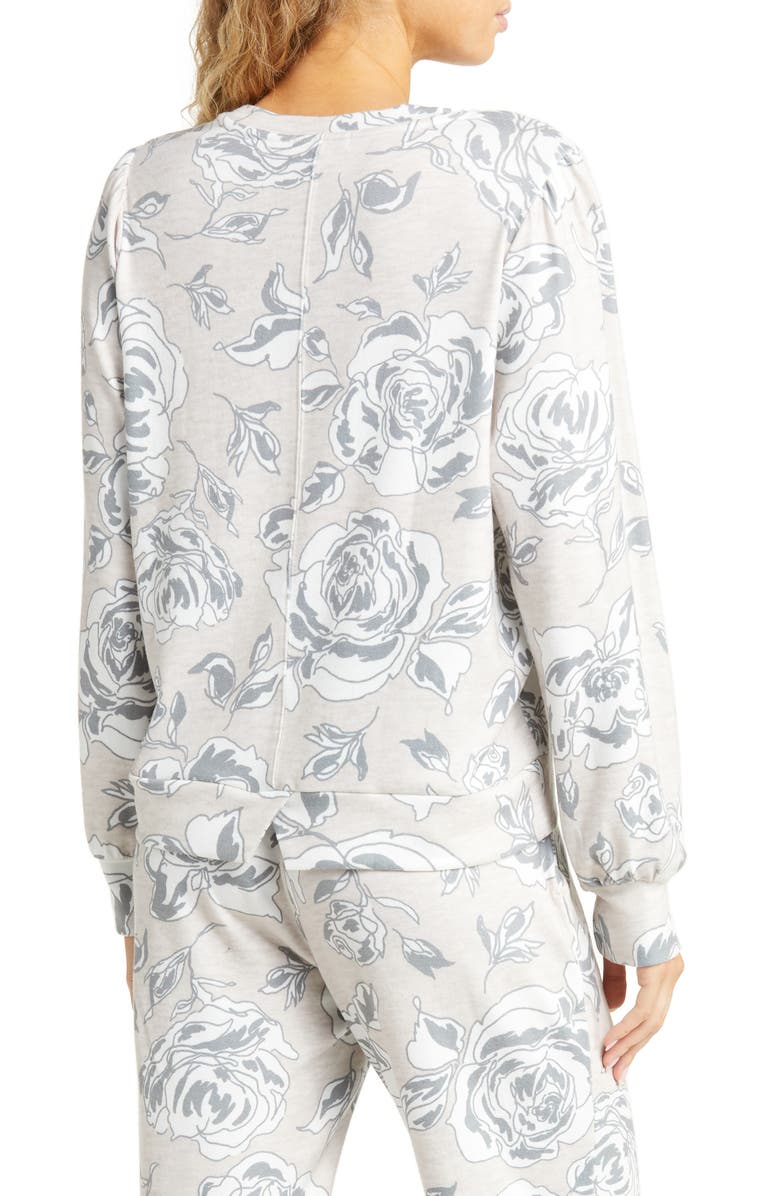PJ Salvage Floral Print Long Sleeve Pajama Top, Alternate, color, 