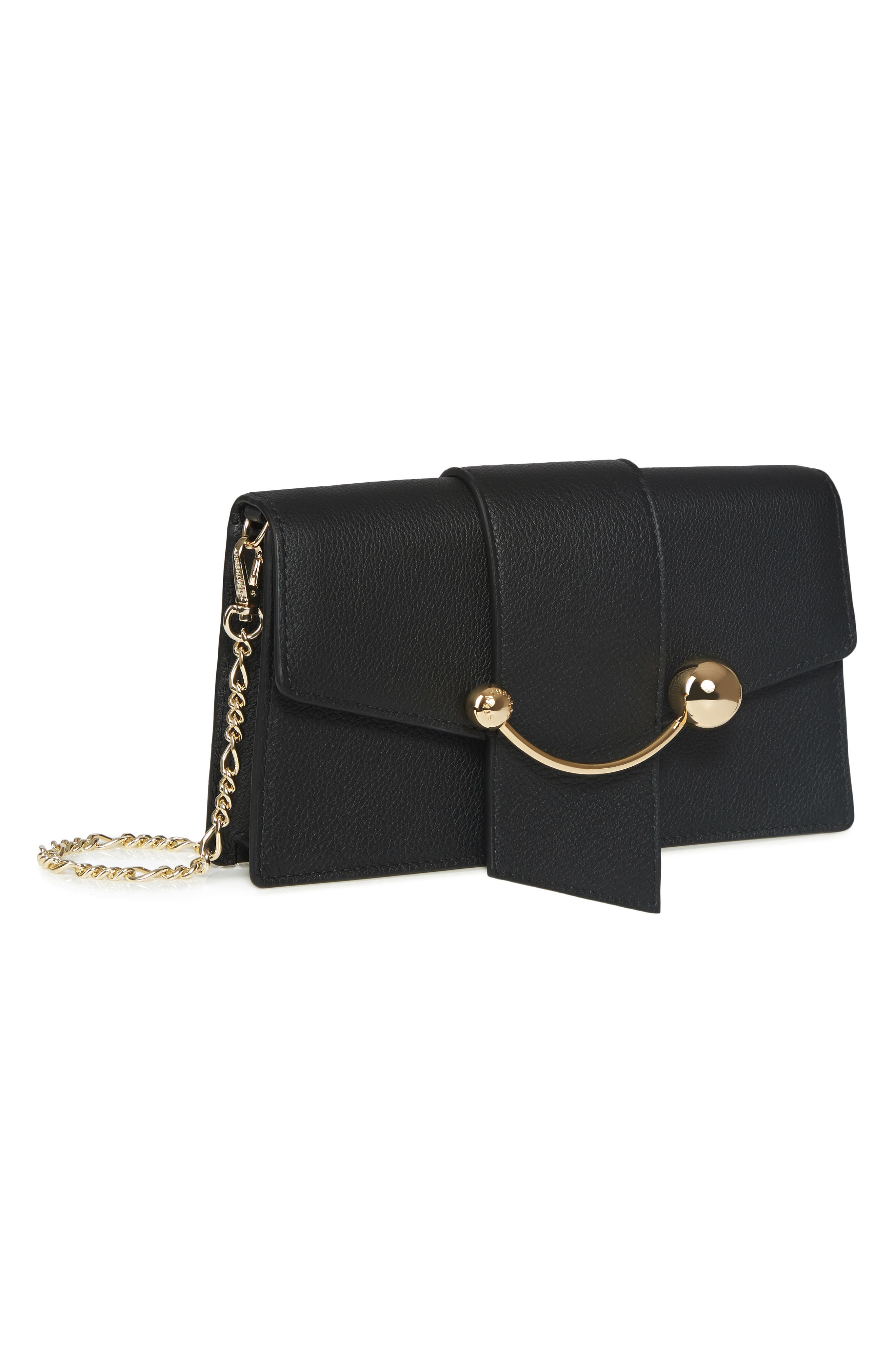 Strathberry Crescent on a Chain Croc Embossed Leather Shoulder Bag, Alternate, color, 
