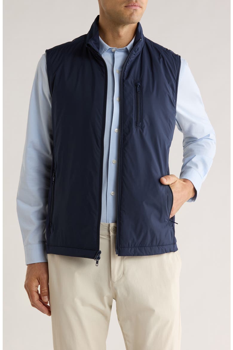 Northwood Mixed Media Vest, Main, color, NAVY