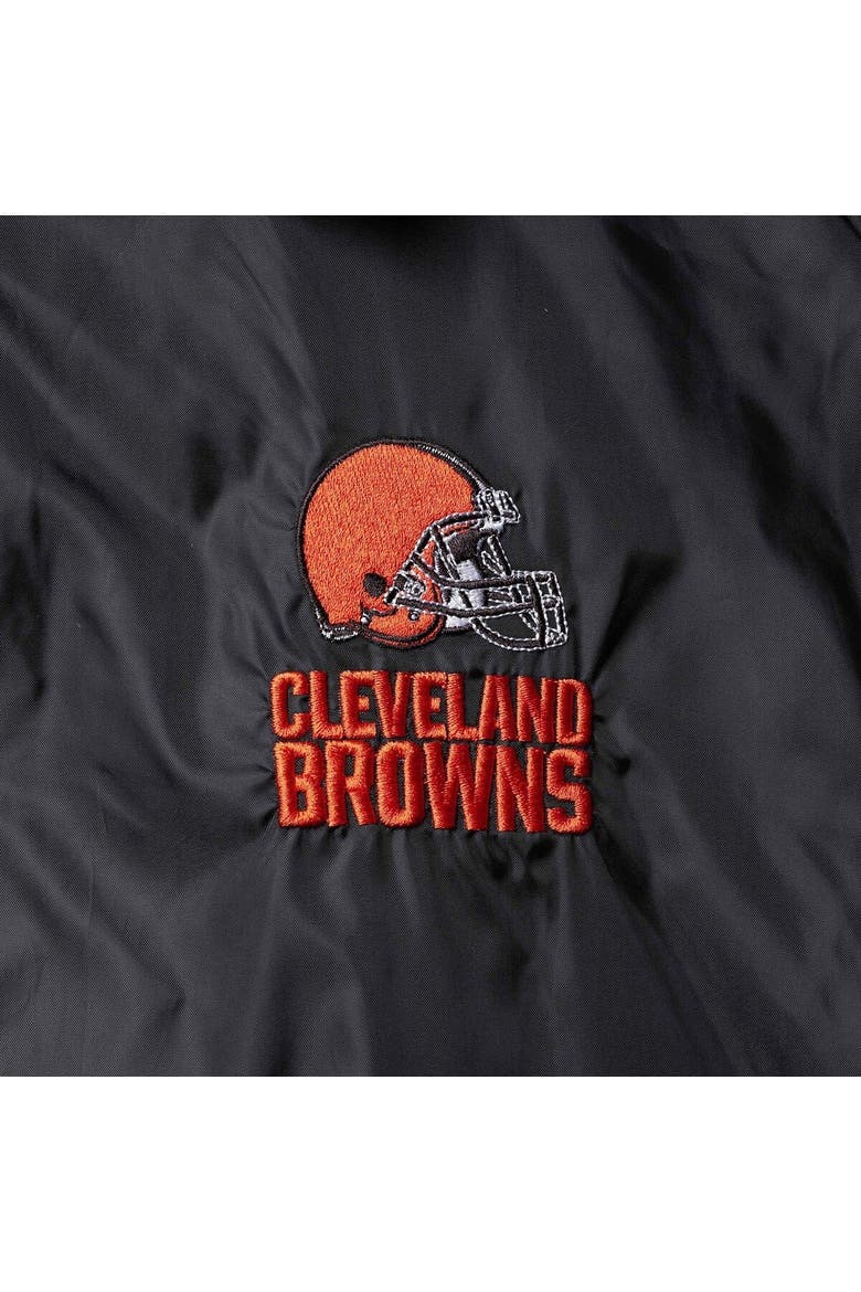 Men's Black Cleveland Browns Coaches Classic Raglan Full-Snap Windbreaker Jacket, Alternate, color, Black
