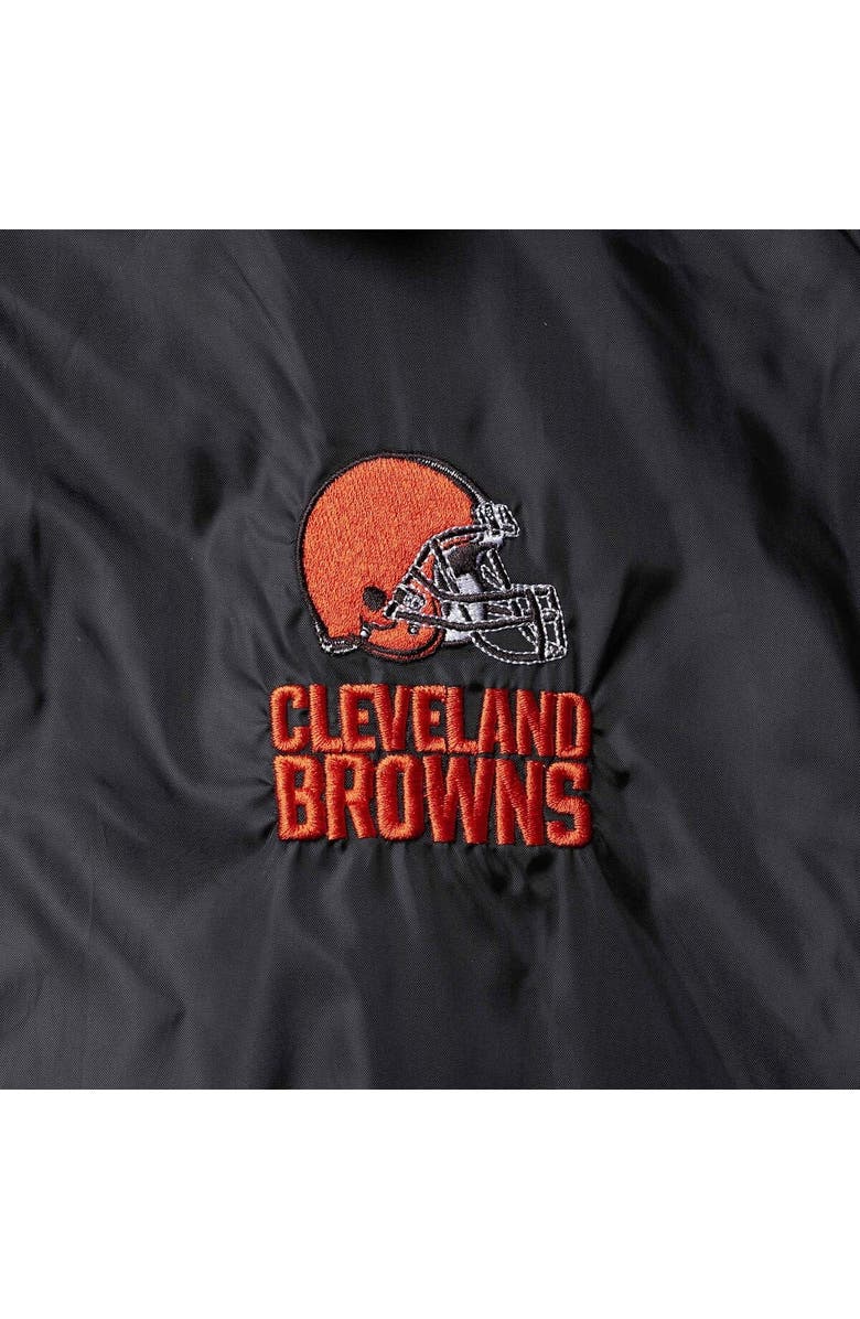 DUNBROOKE Men's Black Cleveland Browns Coaches Classic Raglan Full-Snap Windbreaker Jacket, Alternate, color, Black
