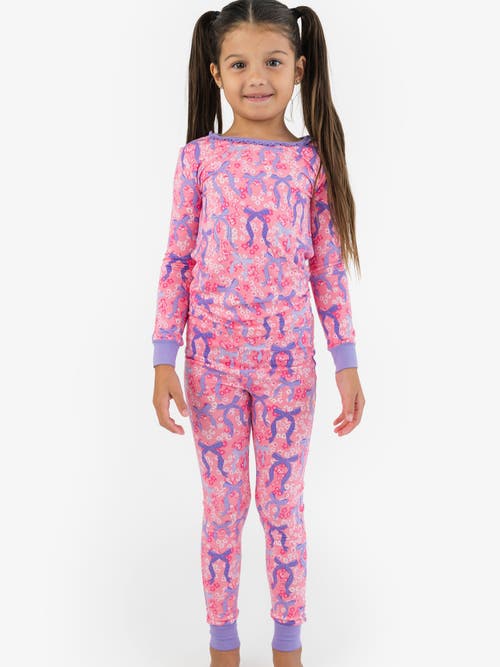 Rufflebutts Girls Softsnooze Ruffle Long Sleeve Pajama Set In Pink