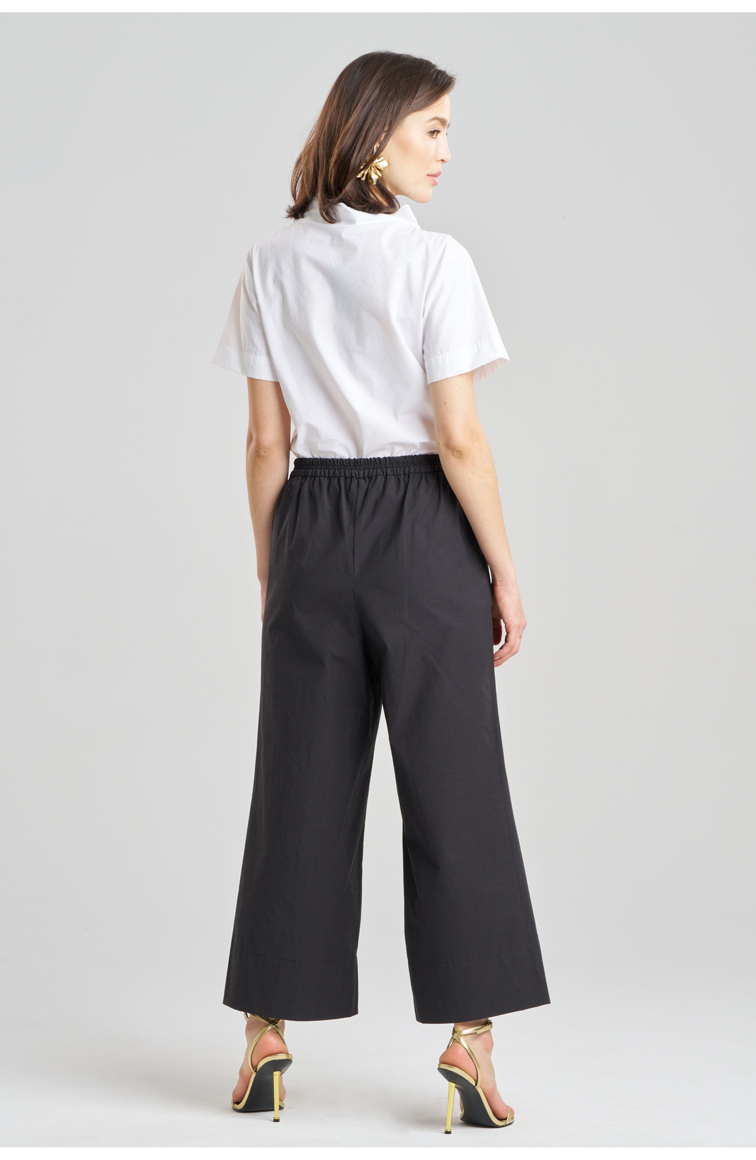 Techno Poplin Cropped Pants With Embroidery - image 2