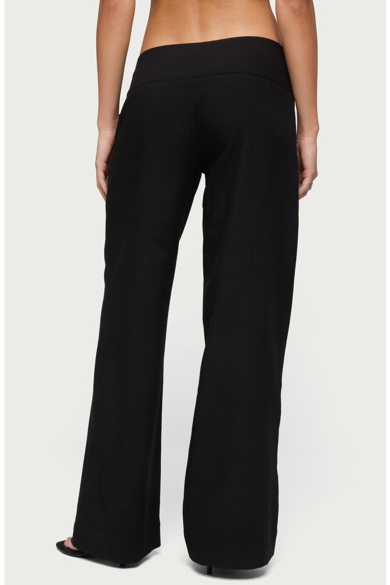 Cerise Buckle Low Rise Baggy Pants, Alternate, color, BLACK