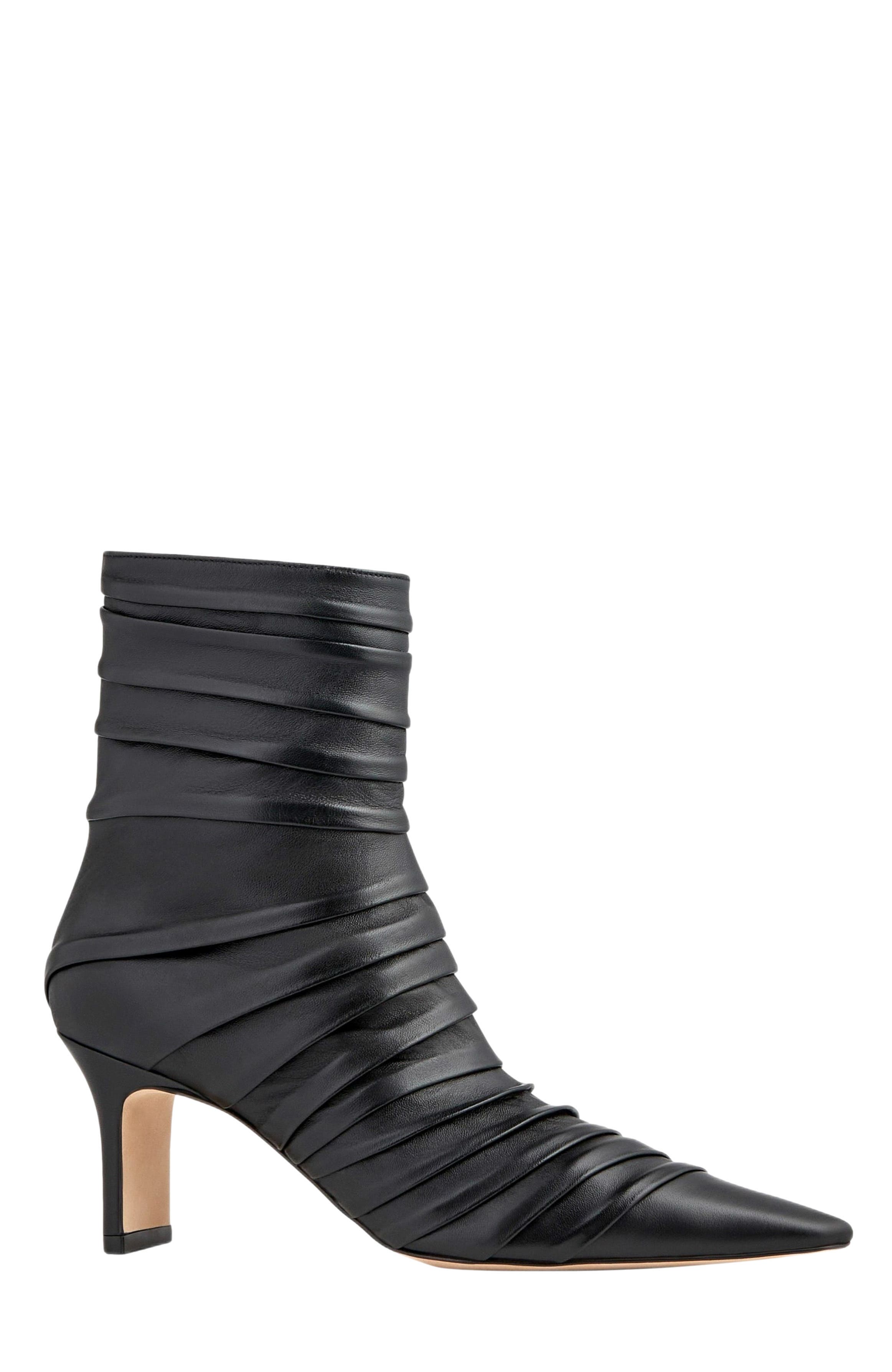 Neil J. Rodgers Plisse Ankle Boot, Alternate, color, Black Nappa