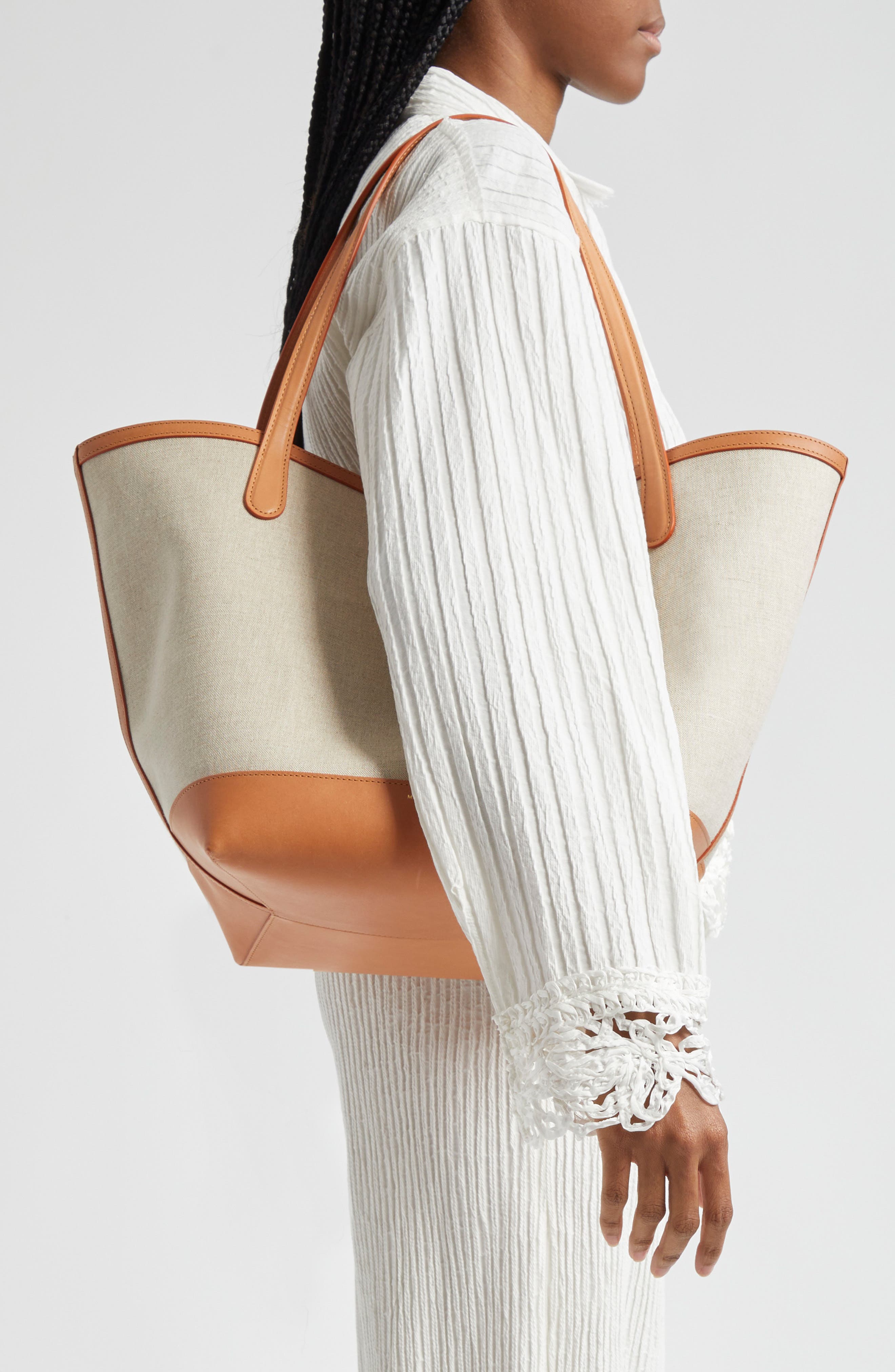 Mansur Gavriel Everyday Soft Canvas & Leather Tote, Alternate, color, 