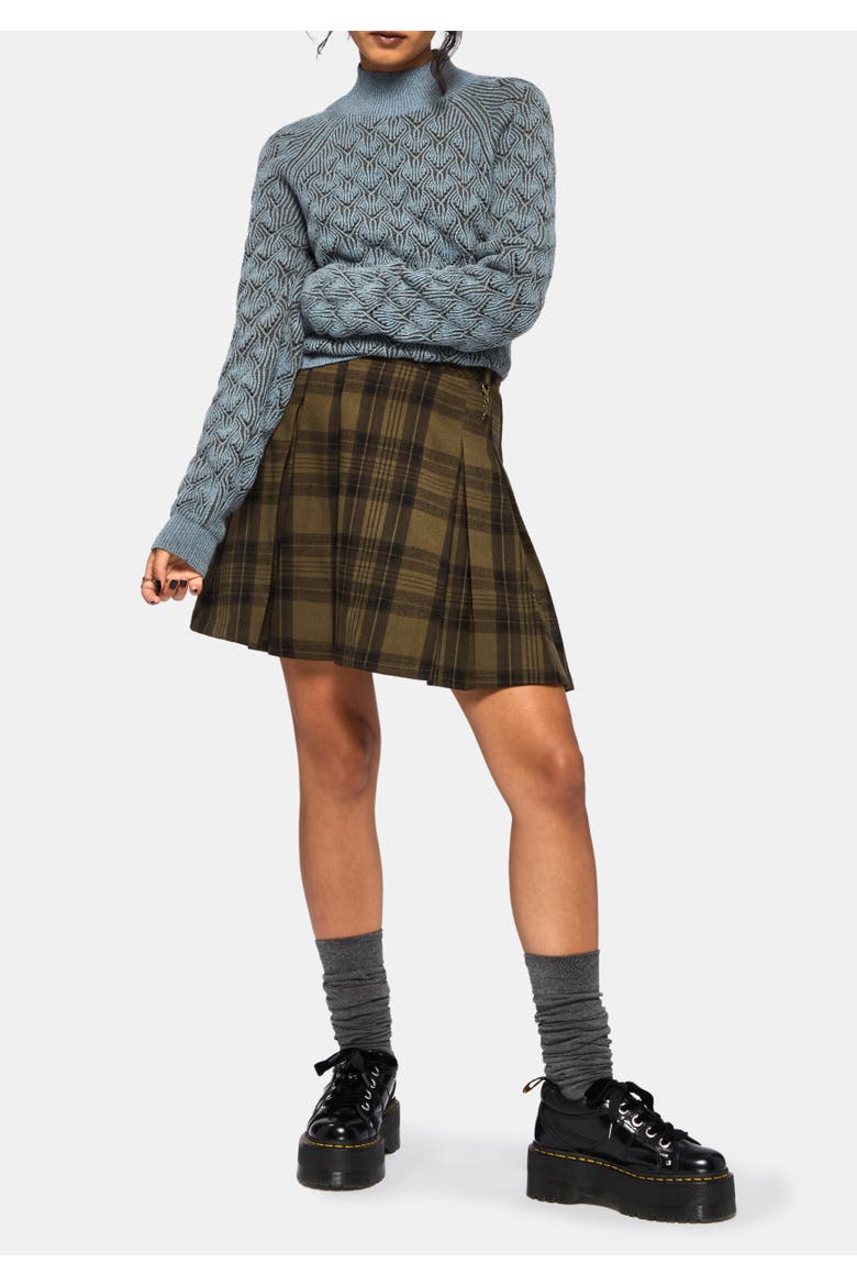 Edna Cotton Leaf Funnel Neck Jumper, Alternate, color, Blue