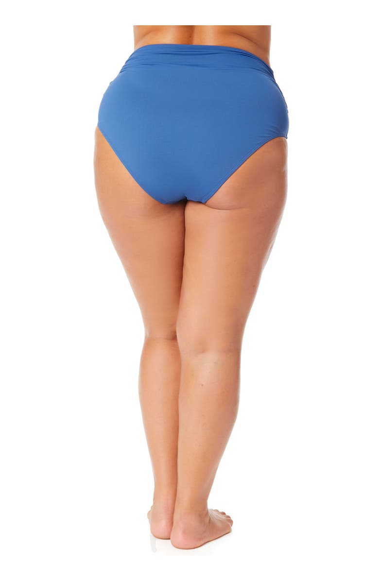 Anne Cole Women's Live In Color Solid Convertible High Waist Shirred Swim Bottom, Alternate, color, Olive