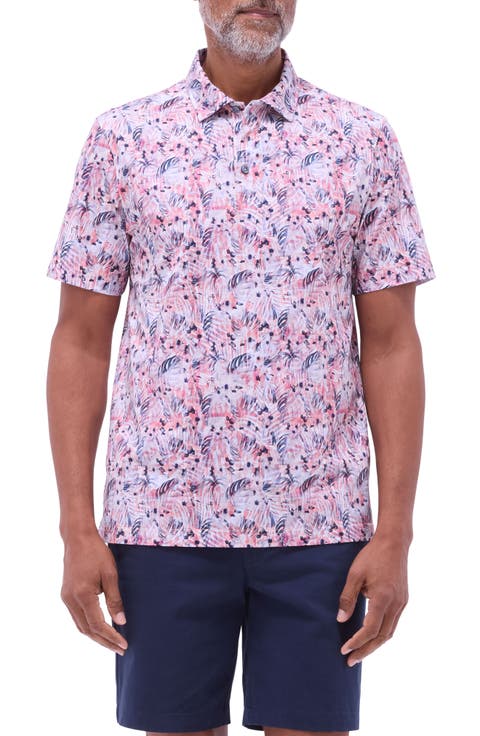 Victor OoohCotton® Leaf Print Polo