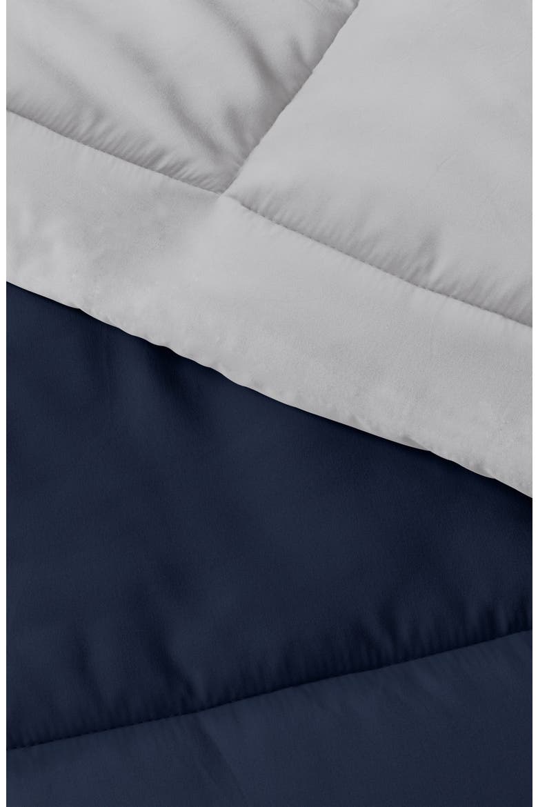 Premium Down Alternative Reversible Comforter Set, Alternate, color, NAVY & LIGHT GRAY