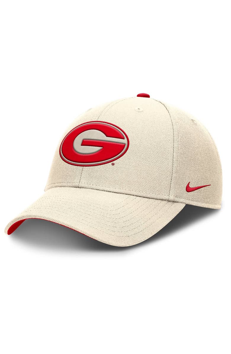 Nike Men's Nike Natural Georgia Bulldogs Rise Primetime Performance Trucker Adjustable Hat, Main, color, Natural