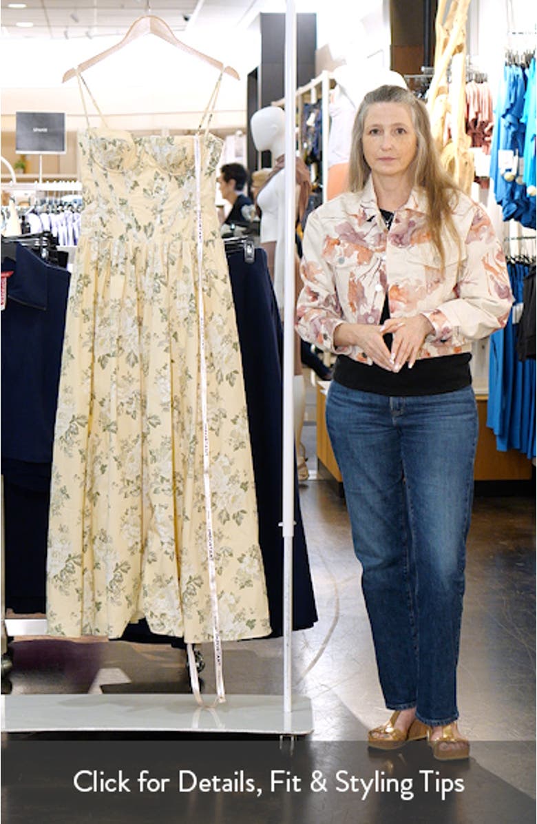 Rona Lemon Floral Stretch Cotton Maxi Sundress, sales video thumbnail