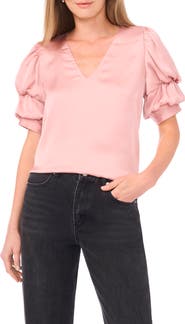1.STATE Tiered Bubble Sleeve Top