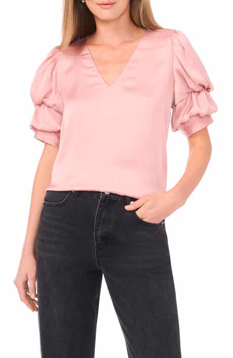 1.STATE Tiered Bubble Sleeve Top