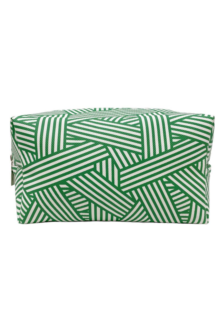 Abstract Green Stripe Cosmetic Bag, Main, color, Green