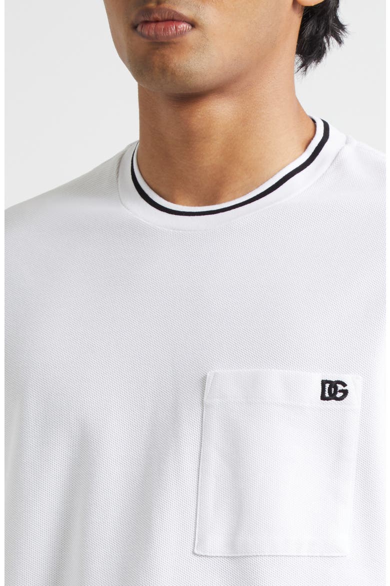 Logo Embroidered Cotton Piqué T-Shirt, Alternate, color, W0800 BIANCO OTTICO