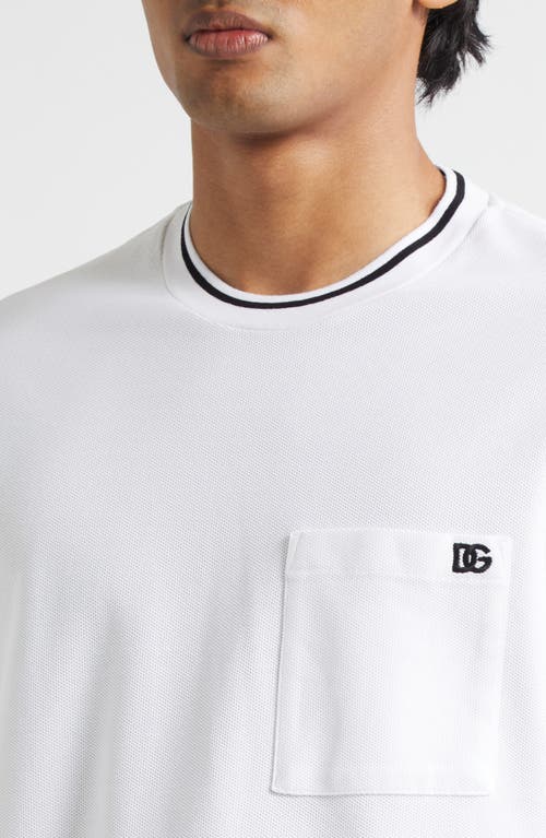 Dolce & Gabbana White Crewneck T-shirt With Logo Embroidery On The Front In White