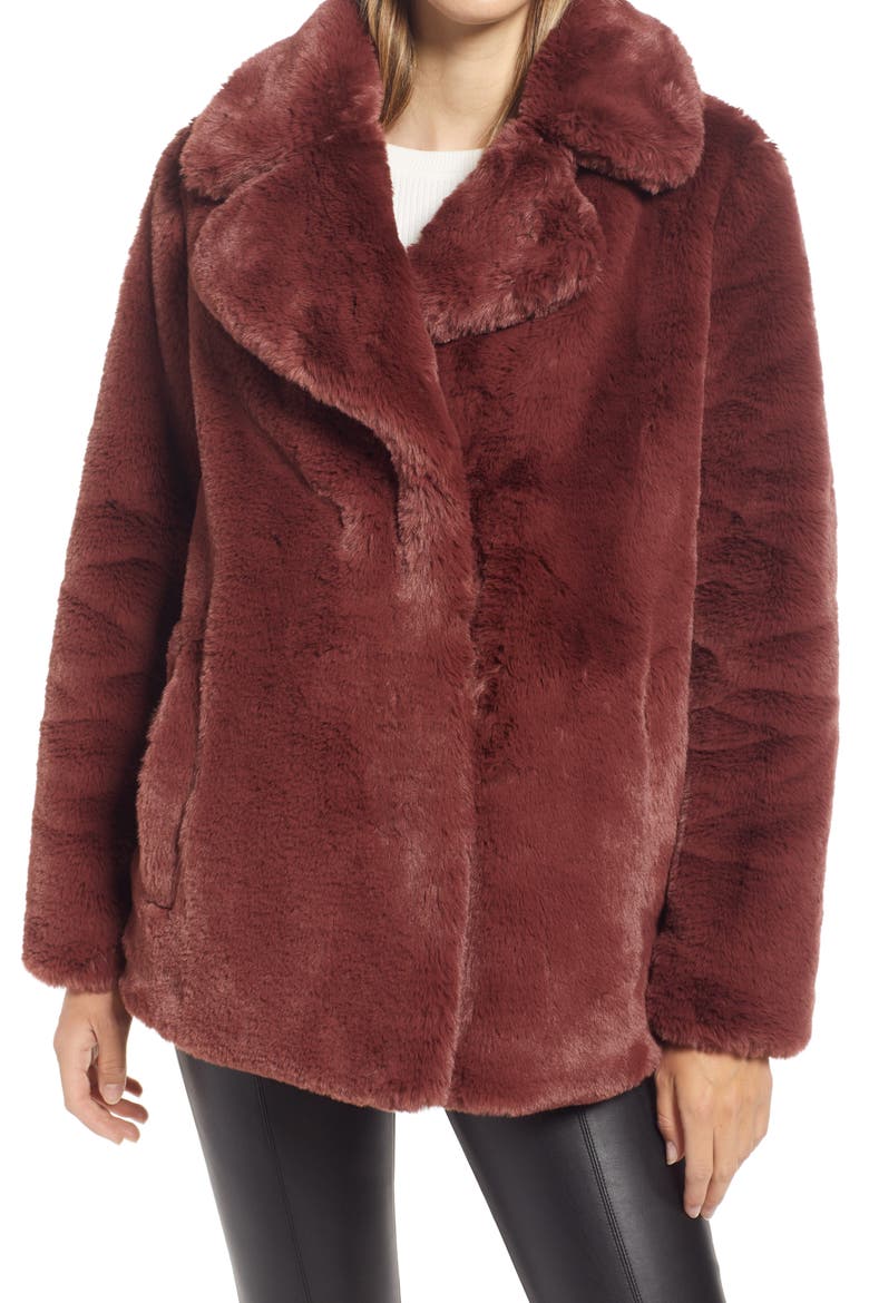 Women's Faux Fur Teddy Coat, Alternate, color, BROWN SABLE
