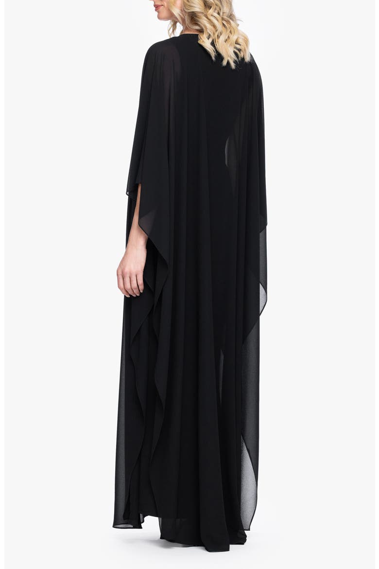 Cape Back Caftan Maxi Dress, Alternate, color, BLACK