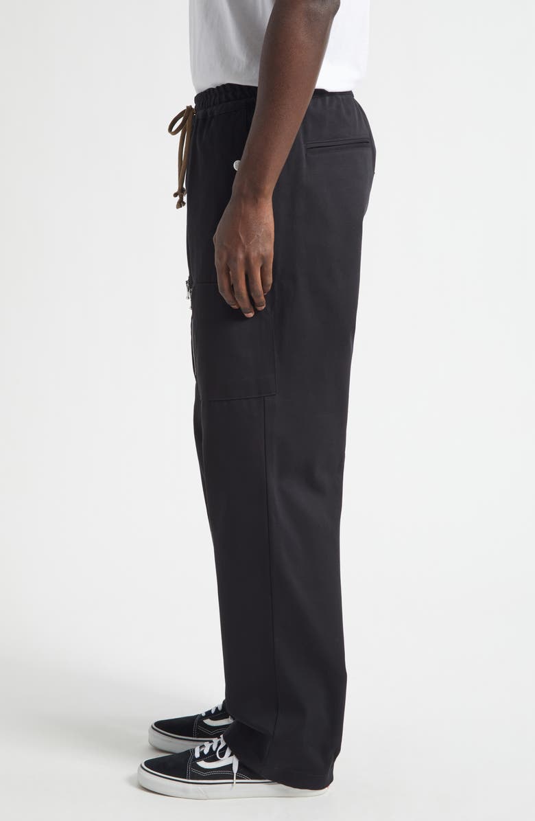 JKEEFER Anthony Stretch Cotton Gabardine Cargo Pants, Alternate, color, Black