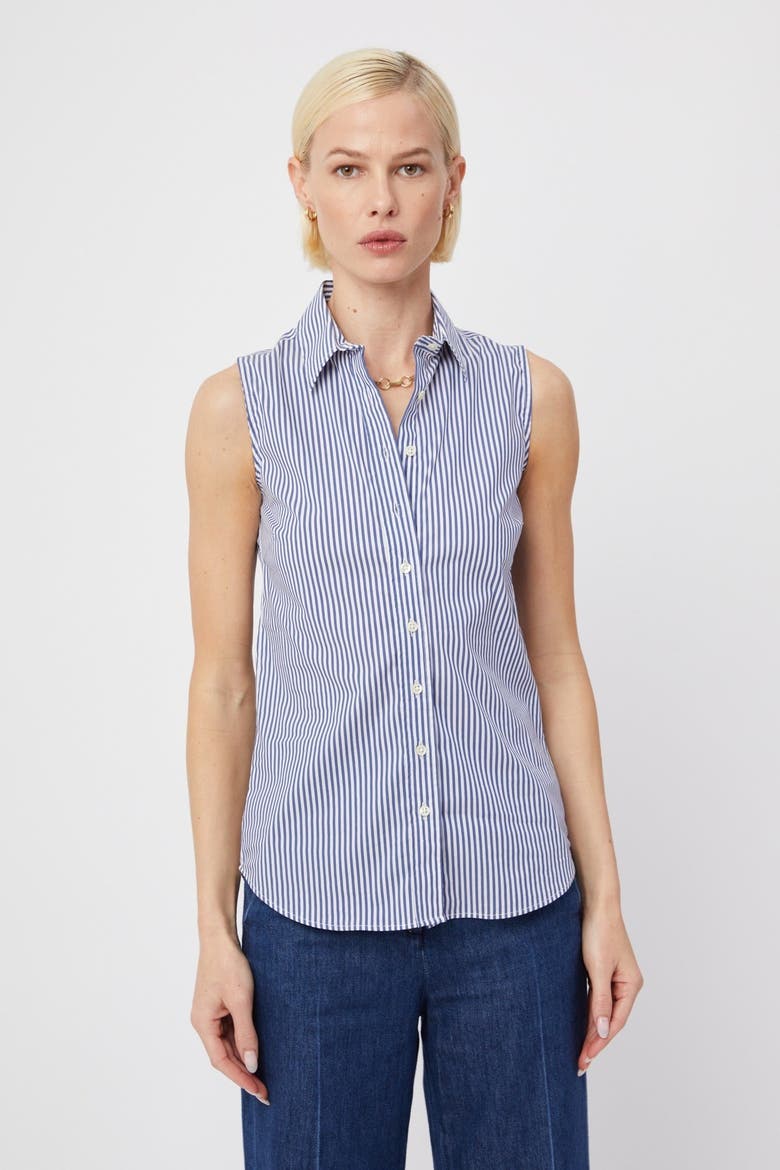The Sleeveless Shirt, Alternate, color, Blue and White Stripe