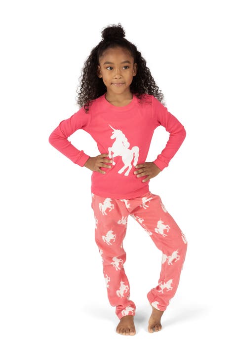 Kids Cotton Top & Fleece Pants Printed Holiday Pajamas (Toddler, Little Kid & Big Kid)