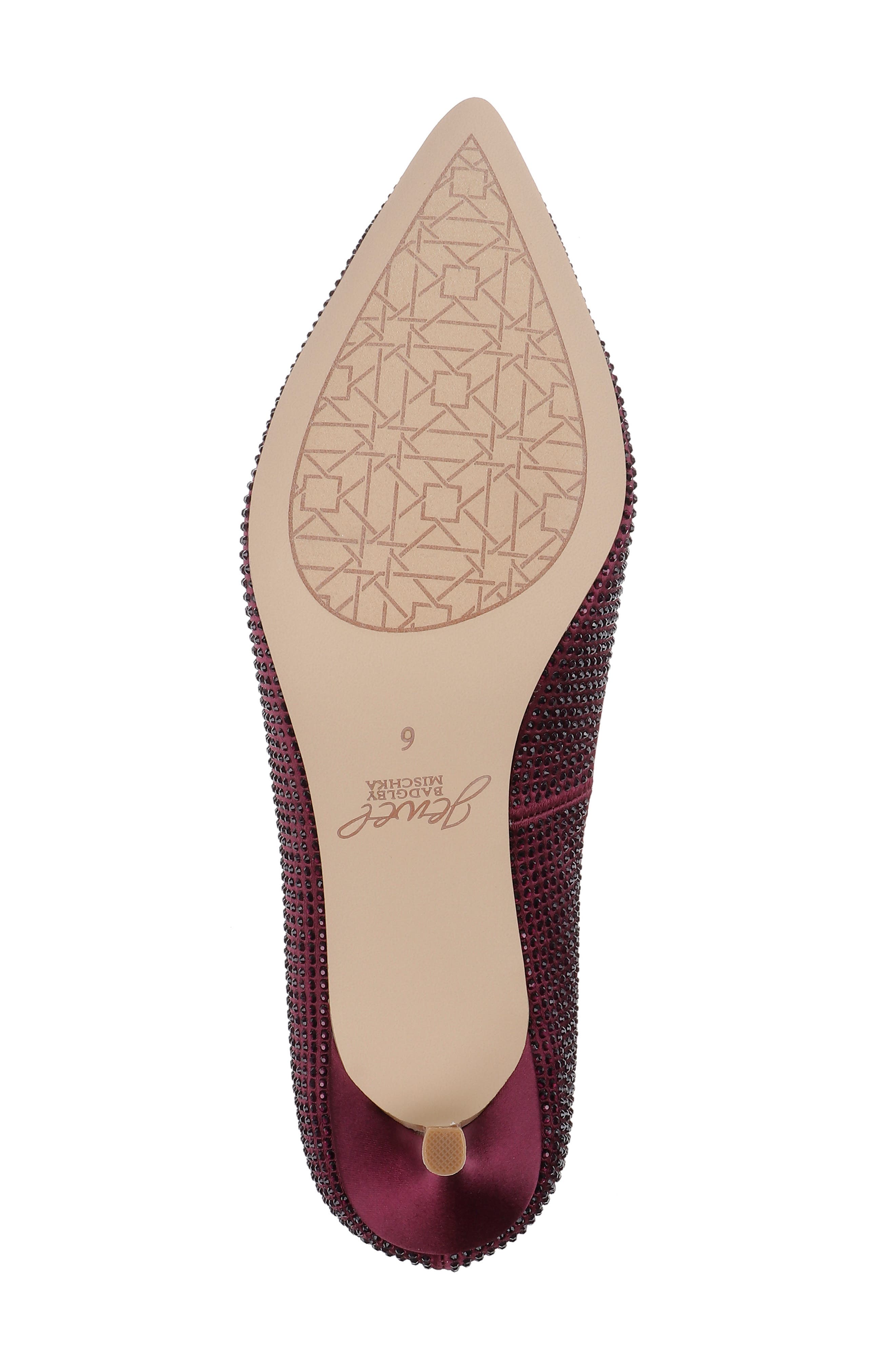 Jewel Badgley Mischka Frenchie Pointed Toe Pump, Alternate, color, Bordeaux Satin