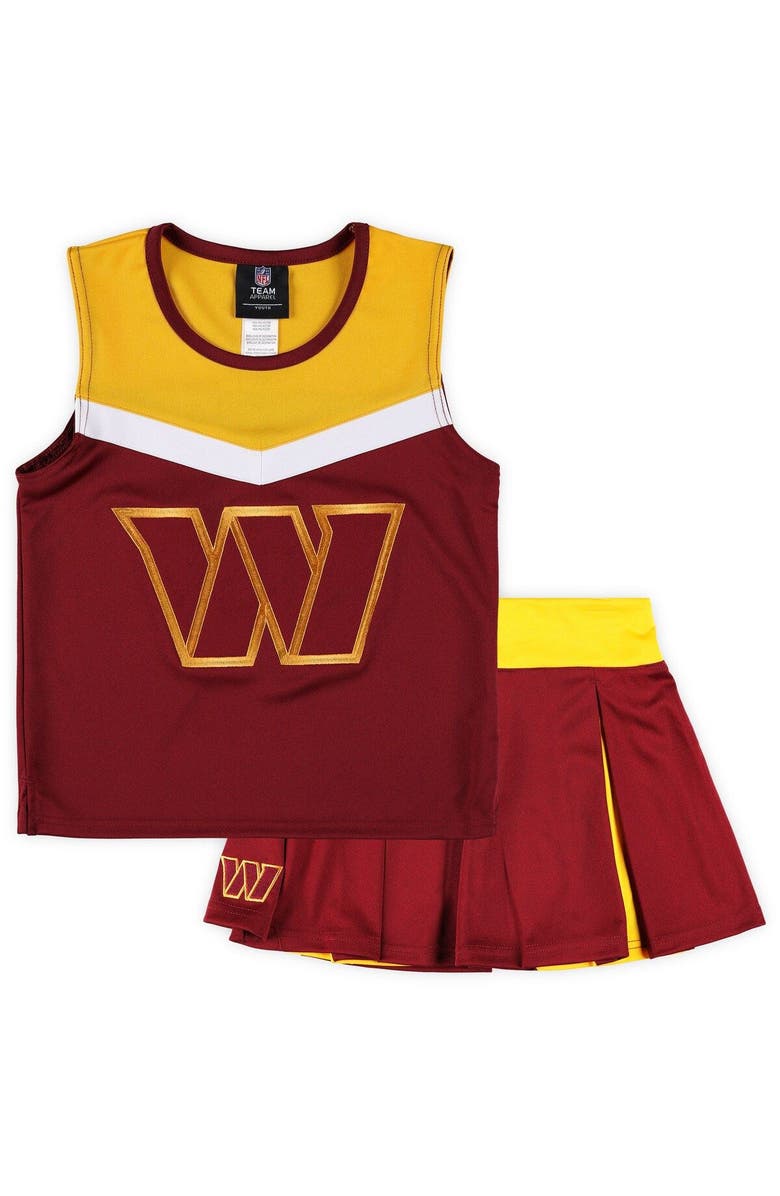 Outerstuff Girls Youth Burgundy Washington Commanders Spirit Cheerleader Two-Piece Set, Main, color, 