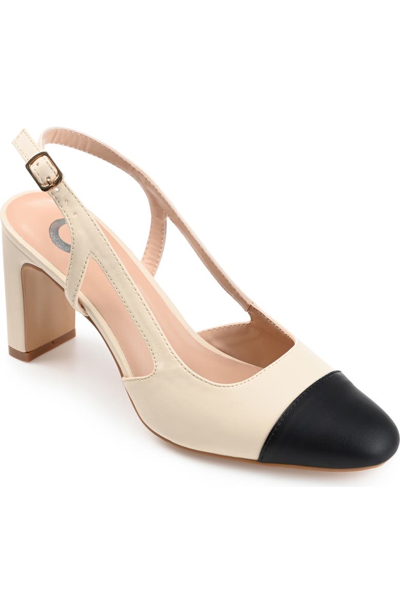 Journee Collection Reignn Slingback Pump - Wide Width, Main, color, Beige