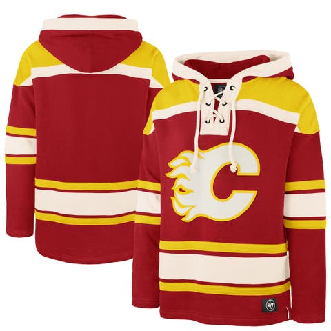 Men's '47  Red Calgary Flames Superior Lacer Hoodie