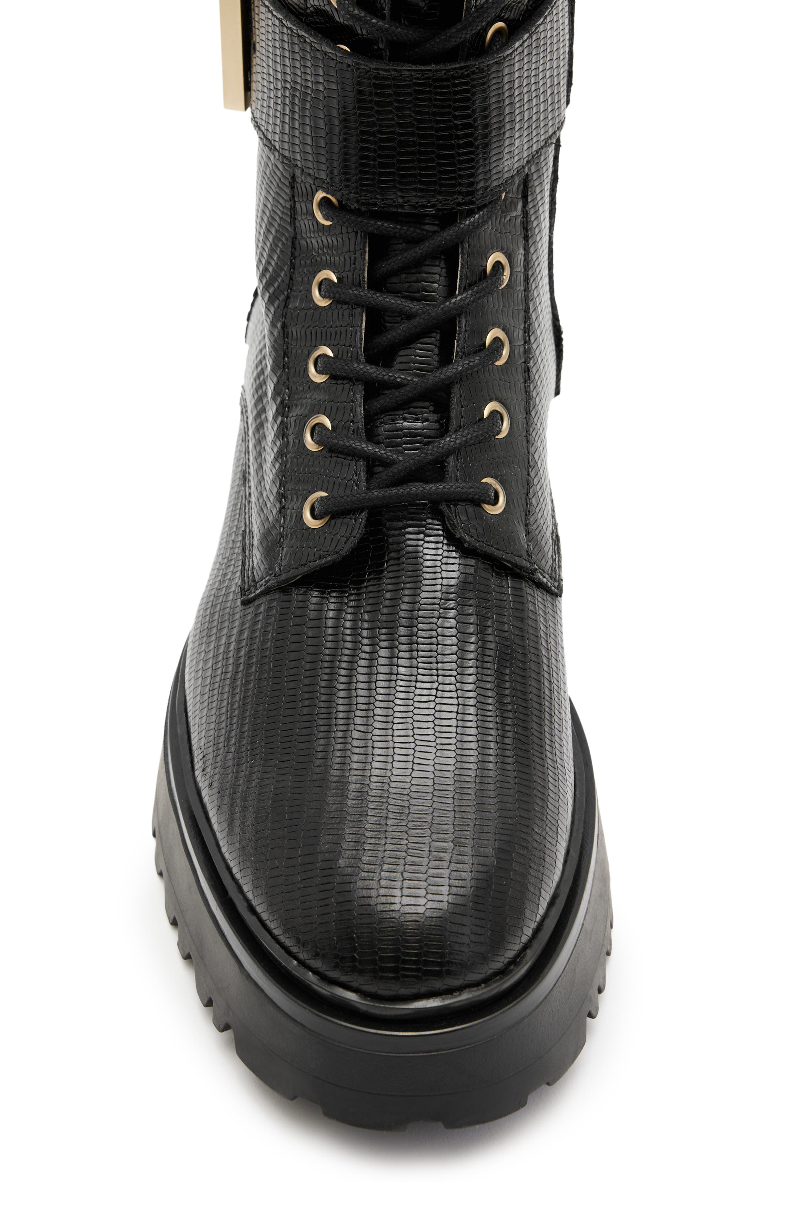 Onyx Combat Boot, Alternate, color, BLACK SNAKE