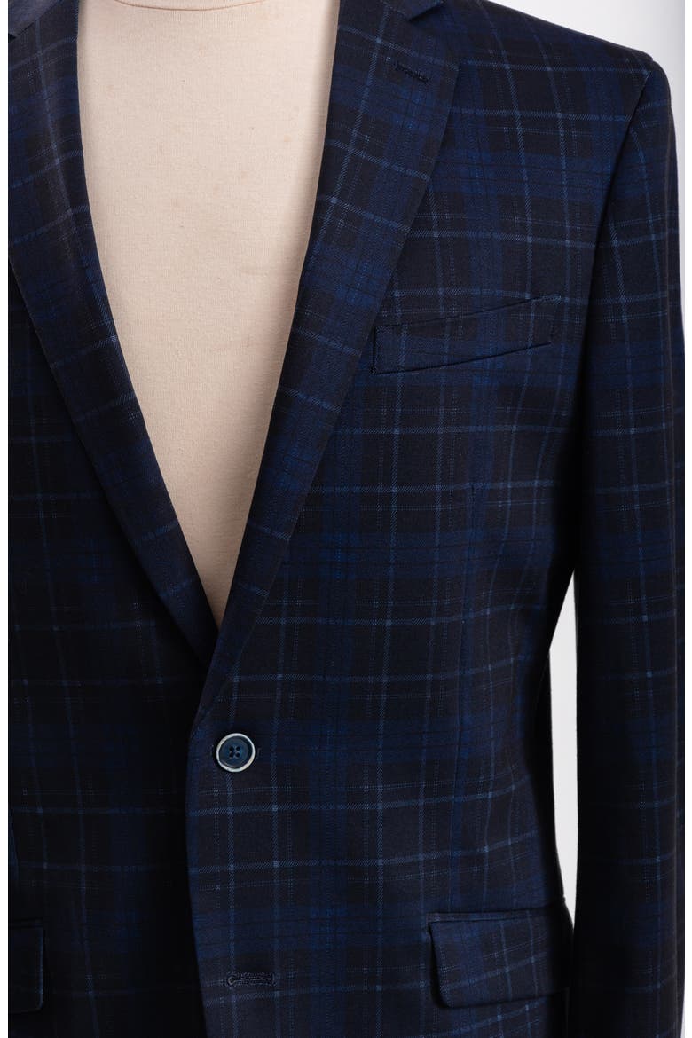 Navy Plaid Knit Sport Coat, Alternate, color, NAVY