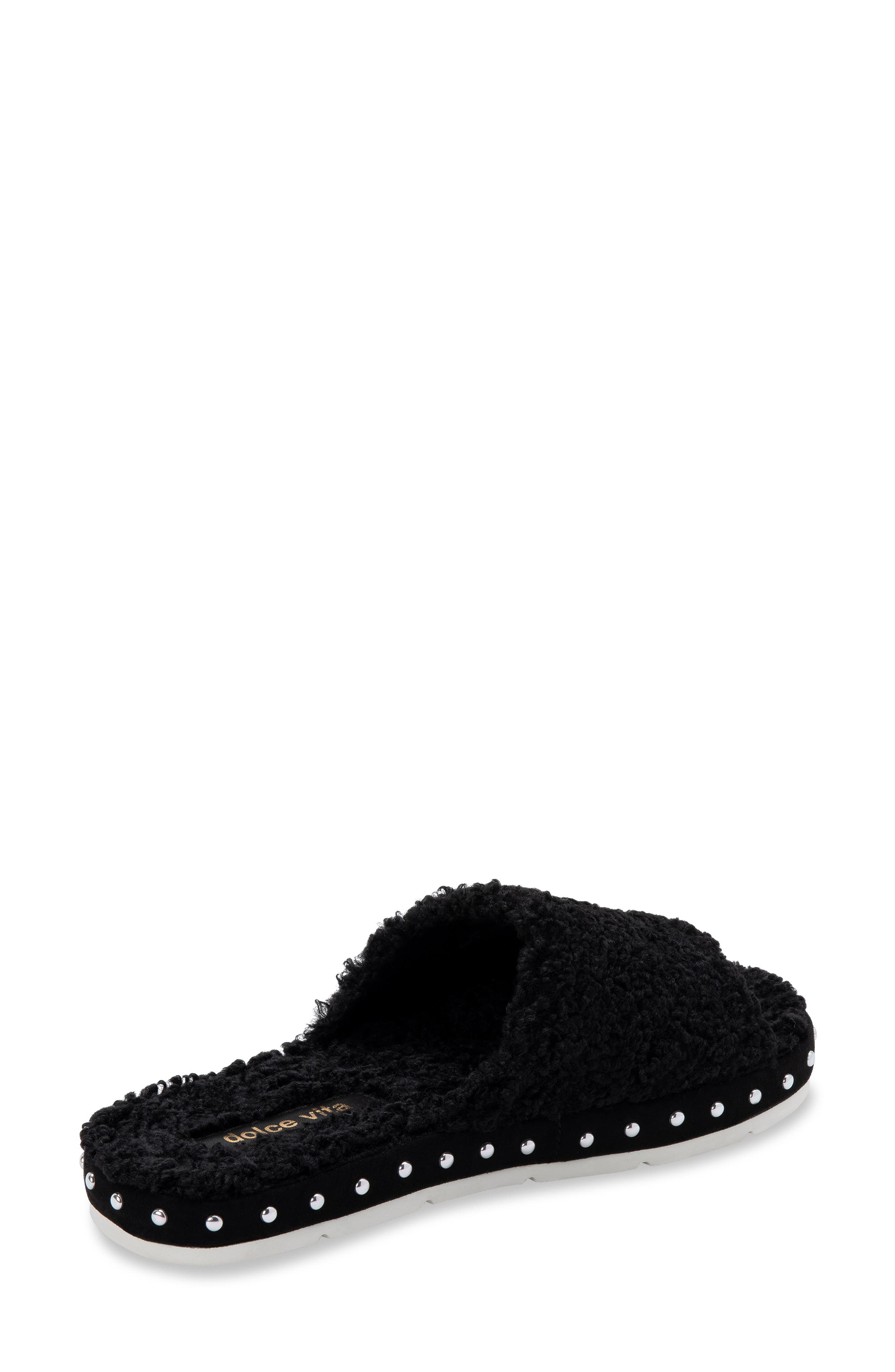 Dolce Vita Faux Fur Platform Slide Slipper, Alternate, color, 