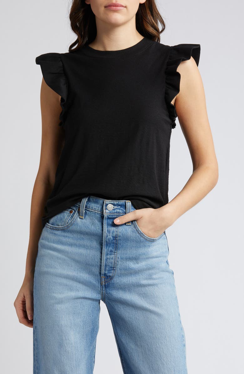 Nation LTD Paulette Ruffle Sleeve Top, Main, color,