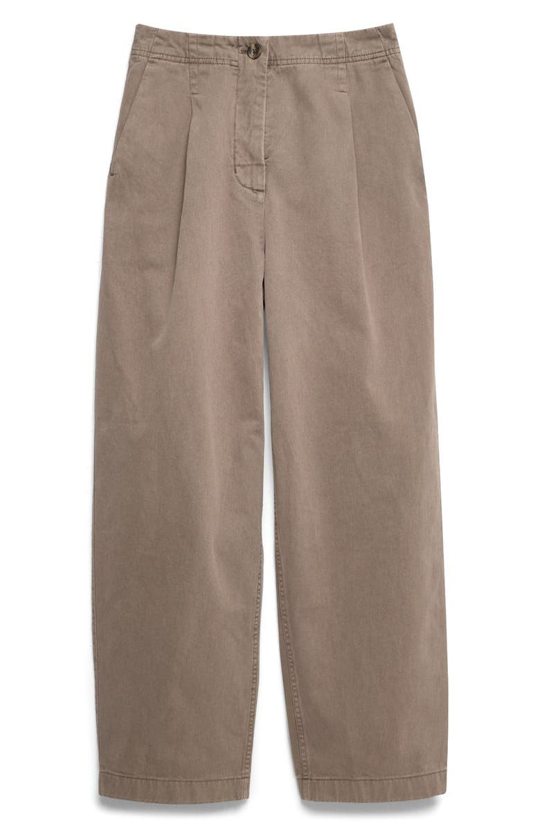 PER UNA BY M&S Pleated Barrel Leg Pants, Main, color, Soft Brown