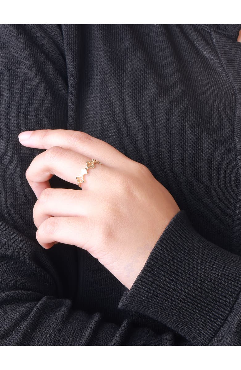 DEVATA Clover Ring in 14K Gold, 6mm, Alternate, color, Yellow Gold