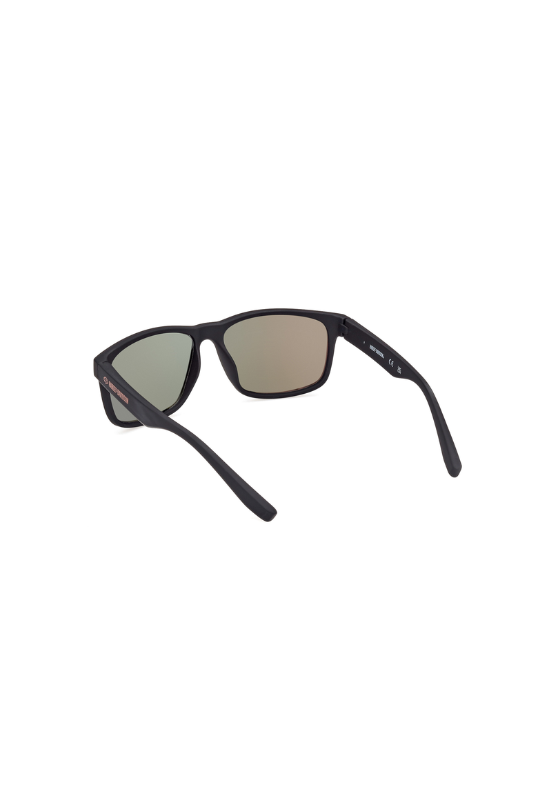 Flat Top Rectangular Sport Sunglasses, Alternate, color, Black