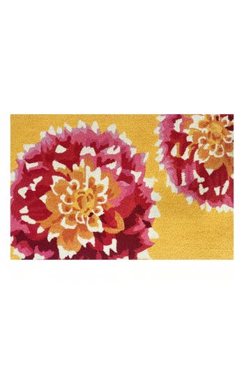R16 Home Heirloom Dahlia Doormat In Yellow Multi