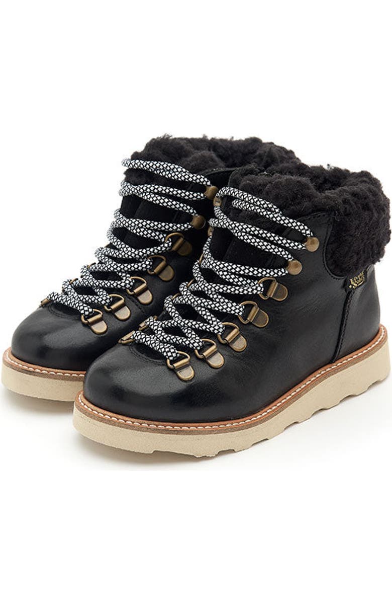 Young Soles Eddie Wool Kids Hiking Boot, Main, color, Black
