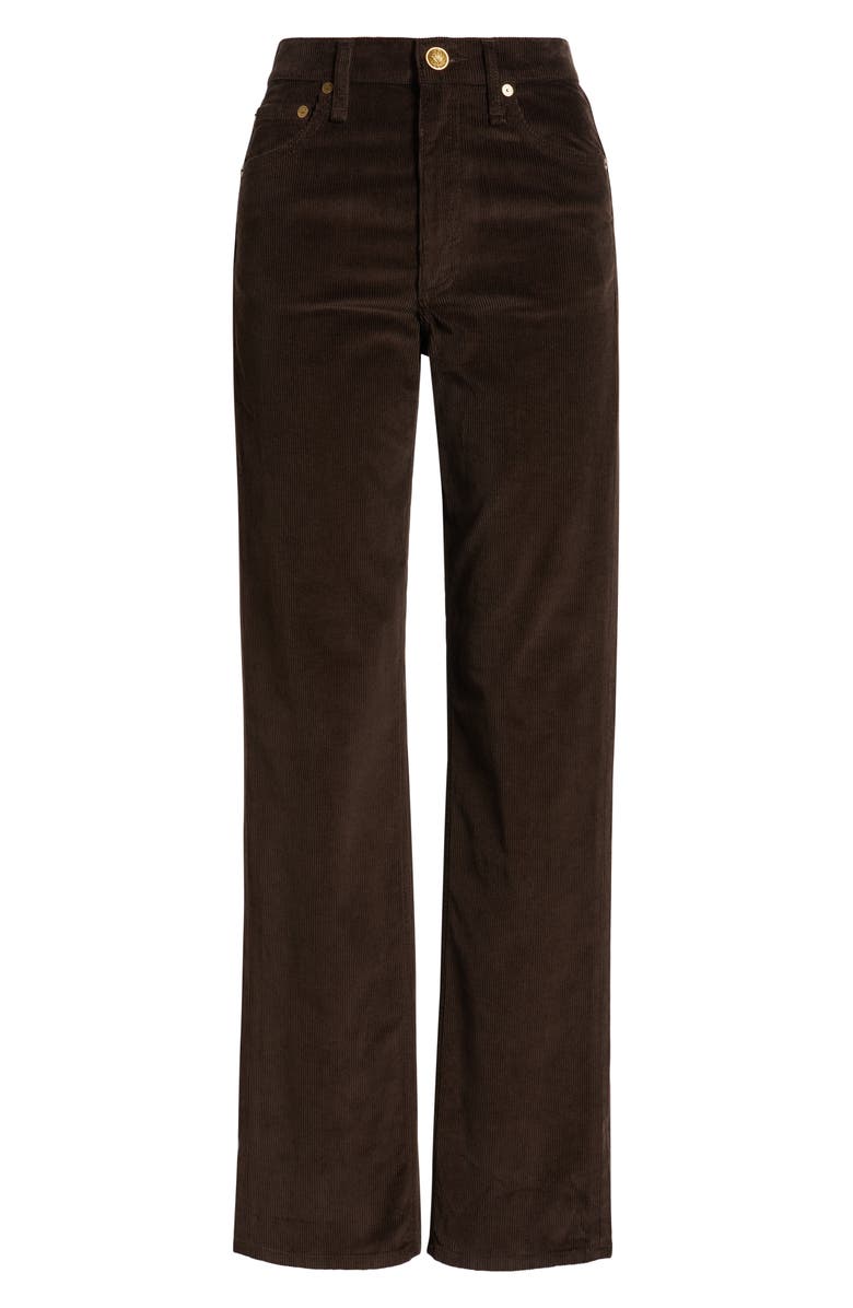 rag & bone Harlow Corduroy Straight Leg Pants, Alternate, color, Dark Brown